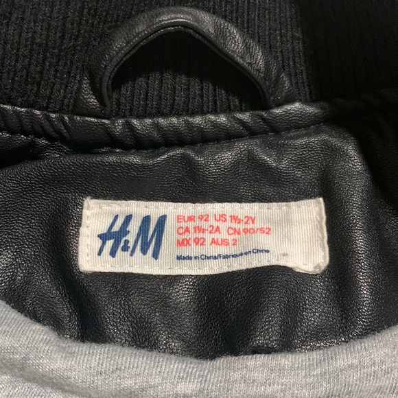 H&M black Moto faux leather jacket 18-24months - Picture 6 of 6